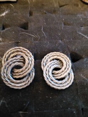Sundance Pewter Twisted Rope Knot Stud Earrings